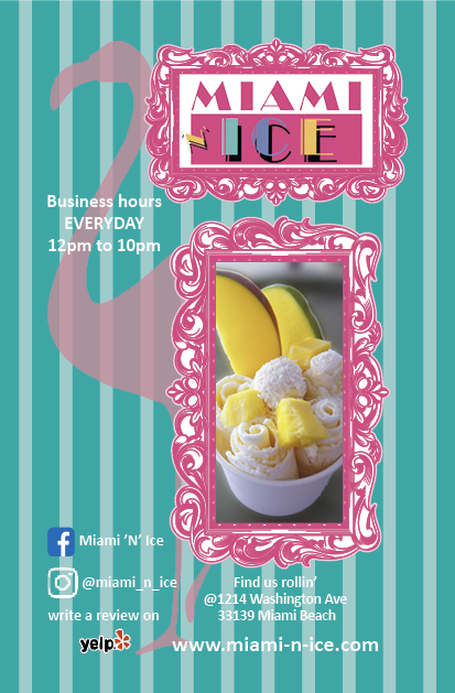 Miami 'N' Ice Menu Flyer