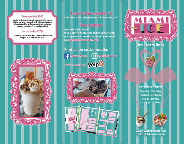 New Miami 'N' Ice Menu Flyer